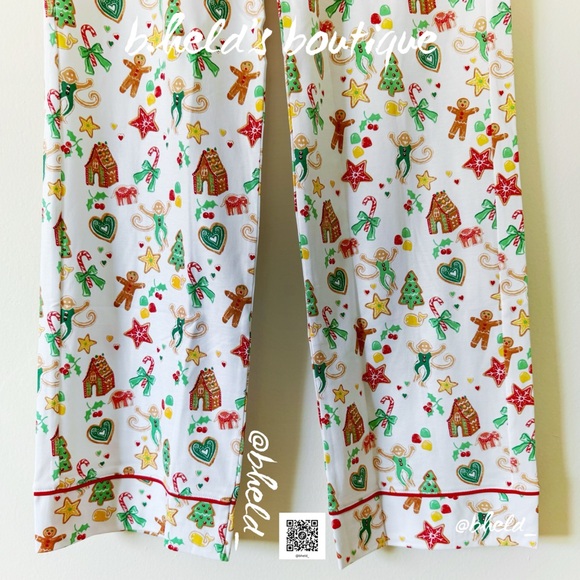 Roller Rabbit Gingerbread Party Long Sleeve Polo Pajamas in Multi Size XS NWT - Picture 12 of 15